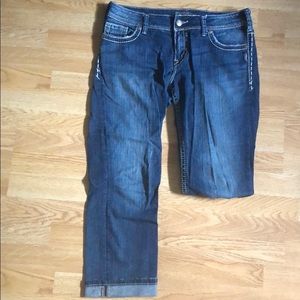Silver Jeans Dark Washed Jean Capris